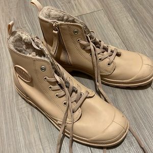 Palladium fur lined booties